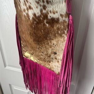 American Darling Pink and Brown Cowhide Bag